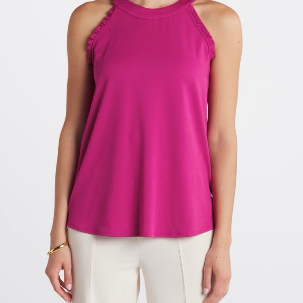 Fortune + Ivy Dance Halter Knit Tank. Size Medium. NEW NWT. Magenta Pink